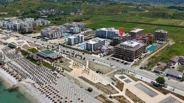 Kompleks i plaża z lotu ptaka